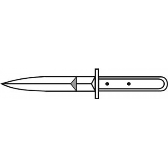 Я2-ФИН-21 Кинжал для убоя скота облегченный 2,8х170х30х300 мм Клинки ножей изготовлены из инструментальной стали  Материал ручек - дерево - 1