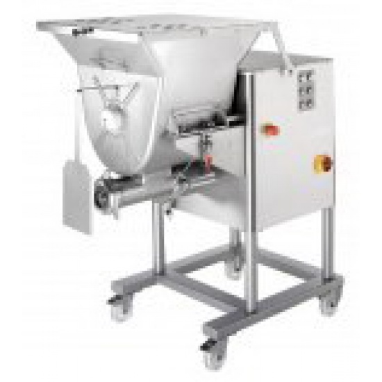 Волчок Мясорубка мешалка С/Е 700/S (1 решетка + 1 нож) Мясорубка промышленная 32-98 C/E 700 S с автоматической подачей, со смешивающимся устройством. Емкость бункера 117 л  Высокая производительность. Универсальная и мощная, эффективная и безопасная мясорубка. Используется в пищевой промышленности, в том числе в цехах мясопереработки малой и средней производительности, на фабриках-кухнях и в универсамах. - 1